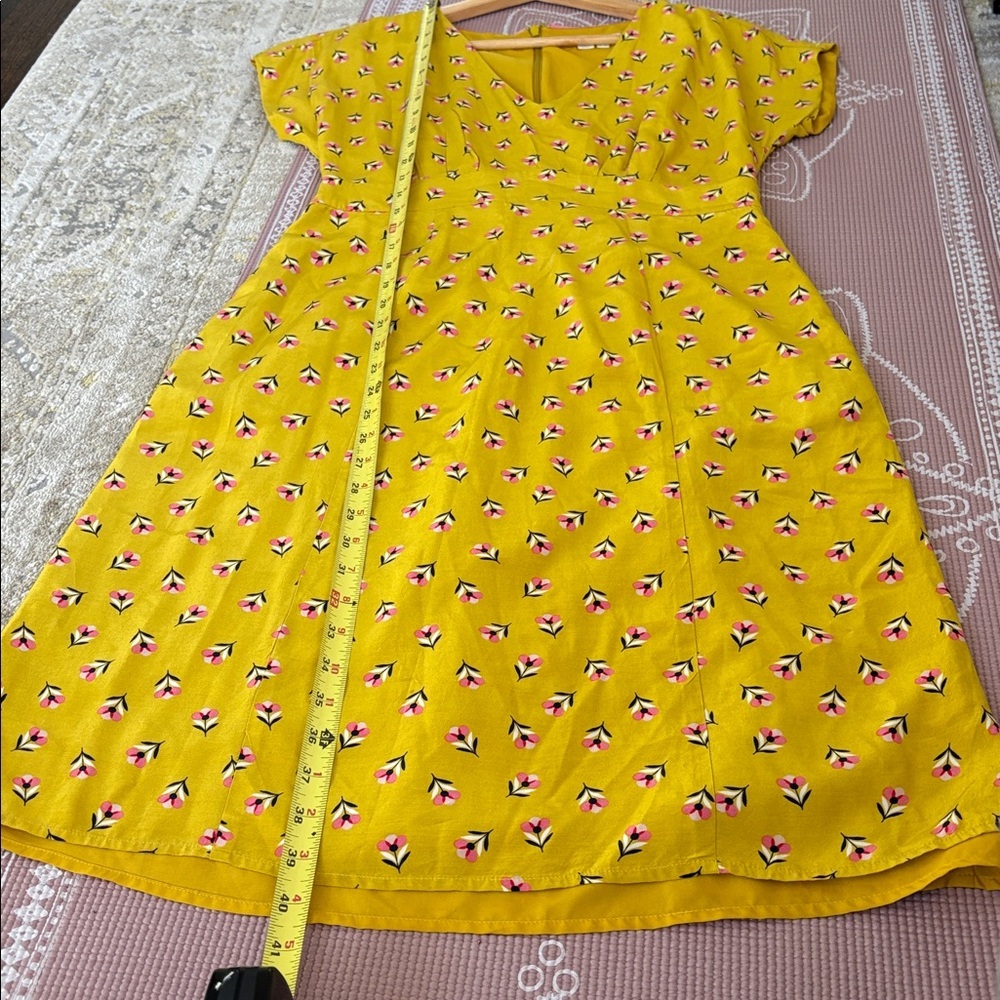 Boden Yellow Floral Rosemarie Dress - Picture 11 of 12